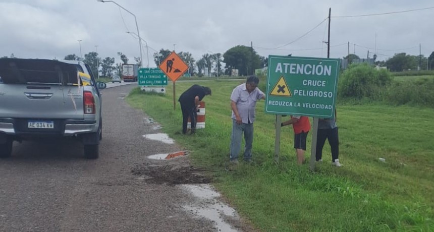 Vecinos accidentados colocaron la se&ntilde;al&eacute;tica en el cruce de rutas 34 y 39